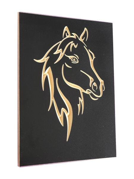 Quadro Cavalo Animal Pet- Entalhado Madeira - Moderno - 2