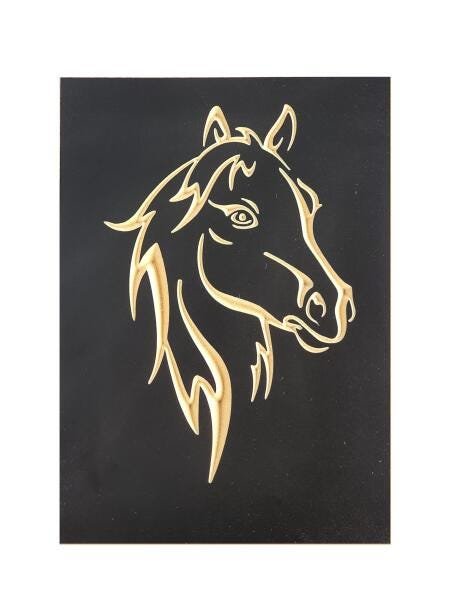 Quadro Cavalo Animal Pet- Entalhado Madeira - Moderno - 1