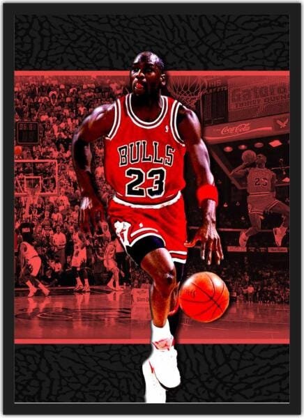 Quadro Decorativo Michael Jordan Basquete Esporte Moldura G2 - 1