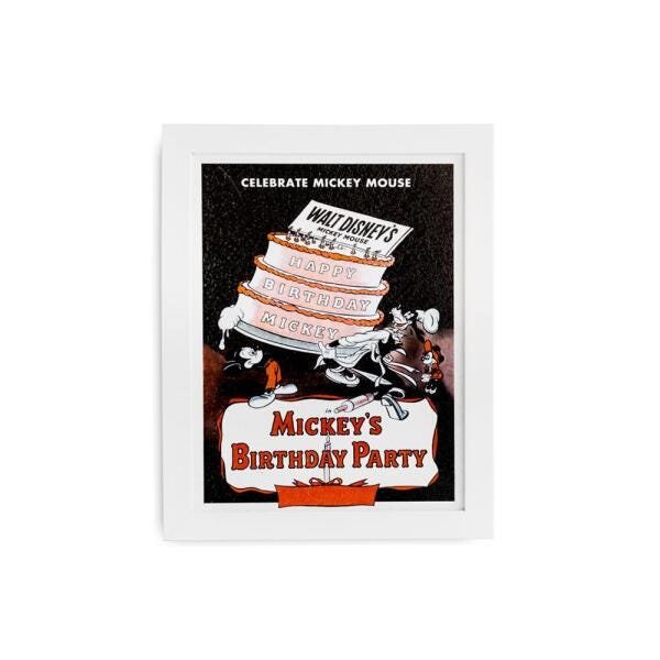 Quadro Mickey Cake Moldura Branca Wd - 1