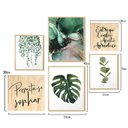 Ver imagem 6 de Kit 6 Quadros Decorativos Temáticos para Cozinha com Moldura Caixa Folhagens Verdes Frases