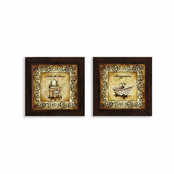Kit 2 Quadros Decoração Banheiro Madame Capricho 30 cm - 1