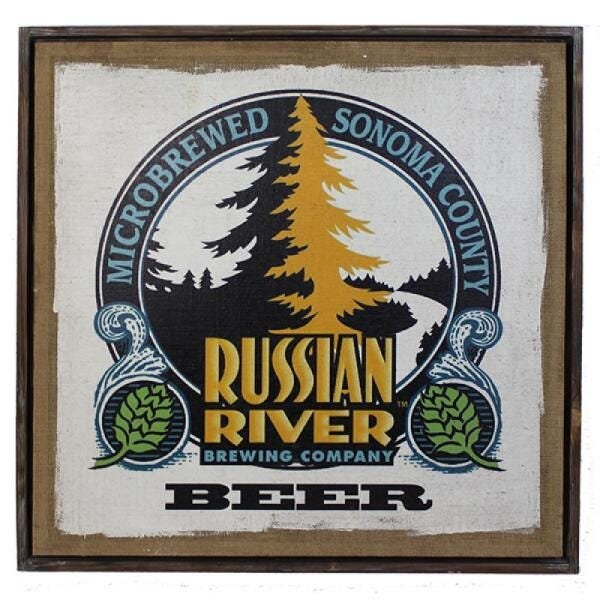 Quadro Linho Russian River 80X80X4Cm - 1