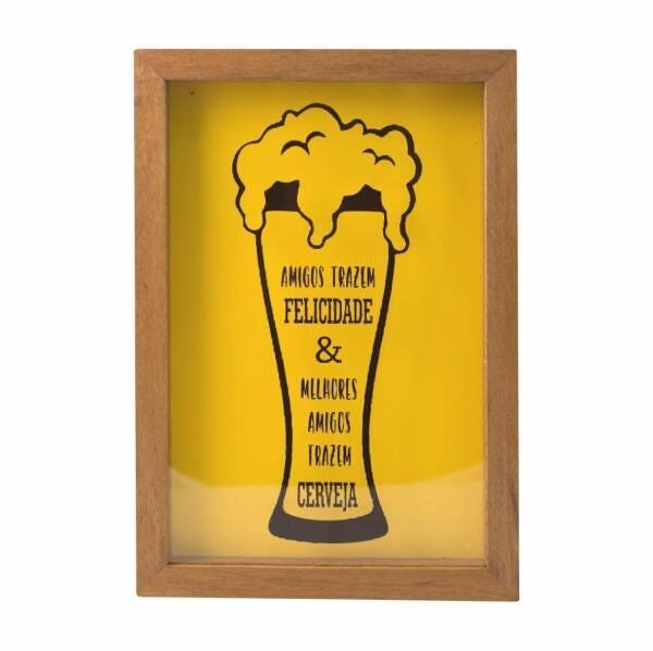 Quadro Porta Tampinhas De Cerveja Decorativo 42X32Cm - 2