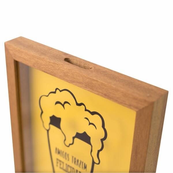 Quadro Porta Tampinhas De Cerveja Decorativo 42X32Cm - 3