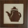 Kit 2 Quadros Decorativos Xícara Bule Marrom Em Relevo - 2