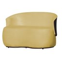 Ver imagem 1 de Poltrona Namoradeira Sofá Orgânico 2 Lugares Beatriz Composê Corino Marrom - Suede Amarelo