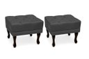 Ver imagem 5 de Kit 2 Poltrona Elizabeth + 2 Puff Retro para Sala de Estar Clássica Confortável e Reforçada Suede