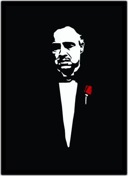 Quadro Poderoso Chefão Filmes Cinema Moldura Preto Branco G3 - 1