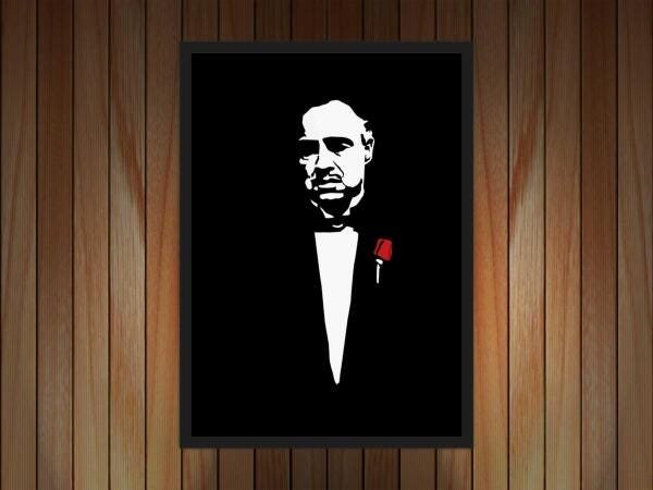 Quadro Poderoso Chefão Filmes Cinema Moldura Preto Branco G3 - 4