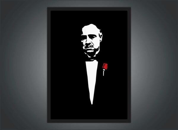 Quadro Poderoso Chefão Filmes Cinema Moldura Preto Branco G3 - 3