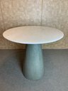 Ver imagem 1 de Mesa de Jantar Cone Cimento Queimado 80 cm Tampo Mármore Branco Extra Personal Decor Mesa de Jantar