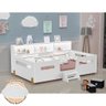Cama Infantil Montessoriana Mary com Escada Led e Nicho Branco/mel + Acompanha Luminária Nuvem - 3