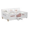 Cama Infantil Montessoriana Mary com Escada Led e Nicho Branco/mel + Acompanha Luminária Nuvem - 1
