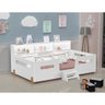 Cama Infantil Montessoriana Mary com Escada Led e Nicho Branco/mel + Acompanha Luminária Nuvem - 2