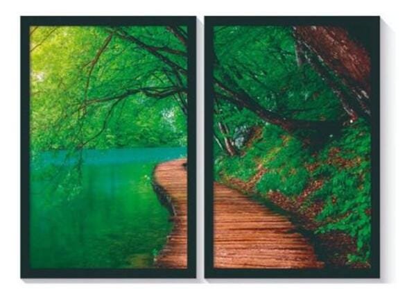 Quadro Decorativo Paisagem Moldura Grande Sala 80 X 60 - 1