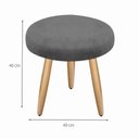 Ver imagem 3 de Kit Poltrona Opala Talita Cadeira Decorativa + Puff Redondo Pés Palito Mercado Dos Móveis:cinza