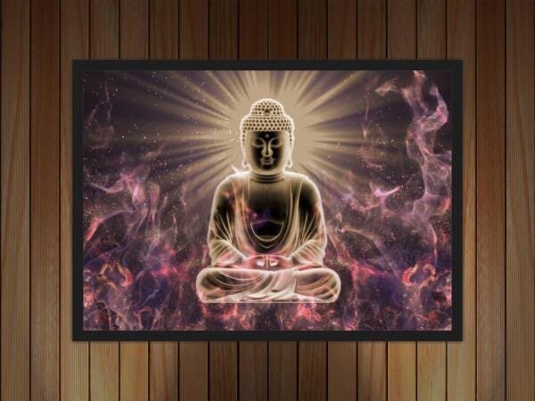 Quadro Decorativo Budismo Buda Chácras Com Moldura G10 - 4