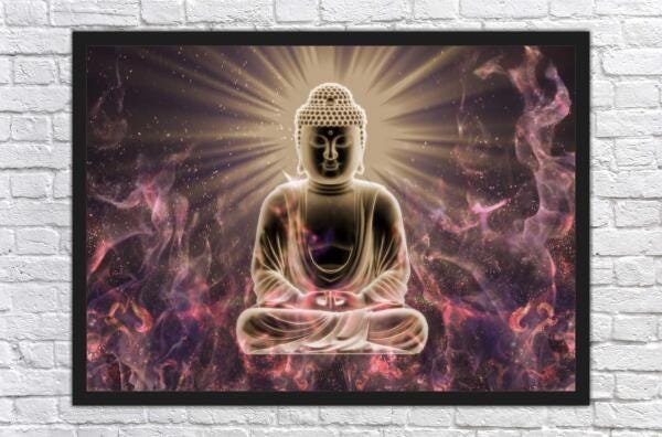 Quadro Decorativo Budismo Buda Chácras Com Moldura G10 - 3