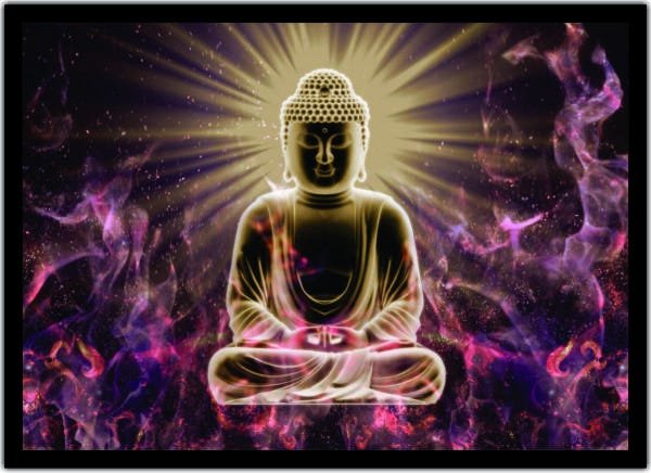 Quadro Decorativo Budismo Buda Chácras Com Moldura G10 - 1