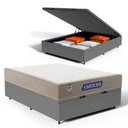 Ver imagem 2 de Cama Box Baú + Colchão Gazin de Espuma D28 Double Face Force Plus Casal 138 cm