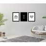 Quadros Decorativos - O Amor Está No Lar - Kit 3 Unidades - 1