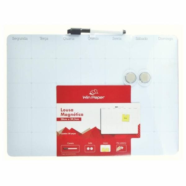 Quadro Magnético Horizontal Organizador De Tarefas 28X40 Cm - 1
