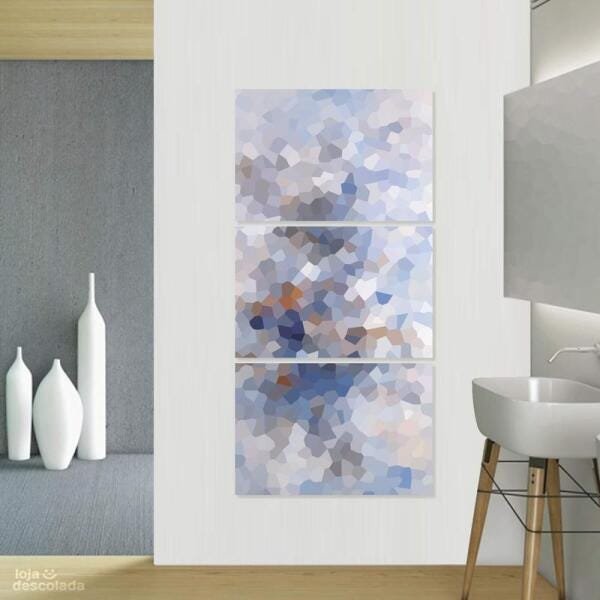 Quadro Moderno Abstrato Vertical Para Corredor Jogo 3 Peças - 1