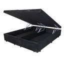 Ver imagem 2 de Base Box Baú King Bipartido Suede Preto 42x193x203