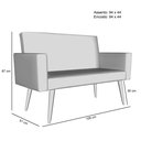 Ver imagem 3 de Kit Sófa 2 Lugares e 2 Poltronas para Sala de Estar Recepção Marrom