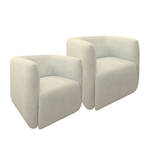 Kit 2 Poltronas Málaga em Madeira de Eucalipto Movellu Home