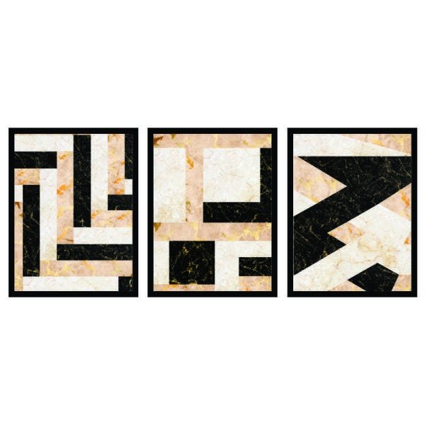Kit 3 Quadro Decorativo 32 X 42 Cm Geométrico 3 - 2