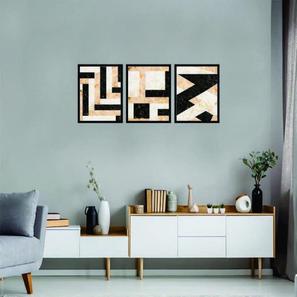 Kit 3 Quadro Decorativo 32 X 42 Cm Geométrico 3 - 1