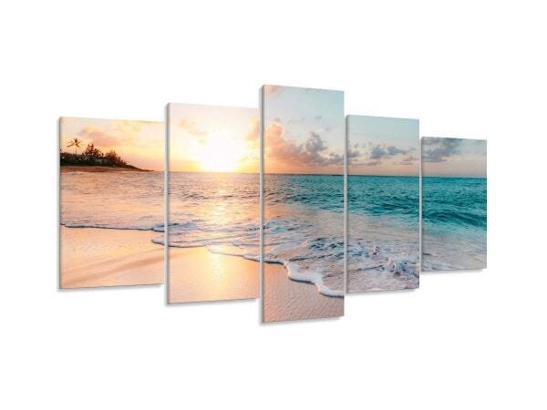 Quadro Decorativo 129X63 Sala Quarto Praia Pôr Do Sol - 2