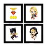 Quadros Decorativos 4 Quadros 19X19Cm Cada Heroínas Desenho - 1