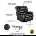 Ver imagem 3 de Poltrona do Papai Sala de Cinema Reclinável Kylie Power Elétrica USB PU Preto Brilho G23 Gran Belo K
