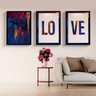 Trio Quadros Decorativos Love Amor Quarto - 1