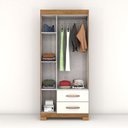Ver imagem 5 de Guarda-Roupa Solteiro 3 Portas, 2 Gavetas e Pés Light Plus Cinamomo/Off White