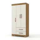 Ver imagem 2 de Guarda-Roupa Solteiro 3 Portas, 2 Gavetas e Pés Light Plus Cinamomo/Off White