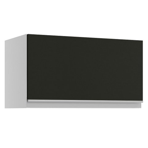 Armário Aéreo Madesa Glamy 60 cm 1 Porta Suspensa Branco/Preto Cor:Branco/Preto