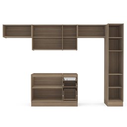 Cozinha 5Módulos 9Portas 3Gavetas Amortecimento Pistão e Dobradiças Campanele Kitchen Castanho/ - 3