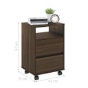 Ver imagem 2 de Mesa de Cabeceira com Rodízios Nadi Marrom