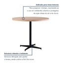 Ver imagem 4 de Mesa de Jantar Redonda Tampo Madeira Maciça 90cm com Base de Aço Casual Marrom/Preto/Pinus