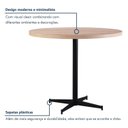 Ver imagem 6 de Mesa de Jantar Redonda Tampo Madeira Maciça 90cm com Base de Aço Casual Marrom/Preto/Pinus