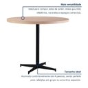 Ver imagem 7 de Mesa de Jantar Redonda Tampo Madeira Maciça 90cm com Base de Aço Casual Marrom/Preto/Pinus