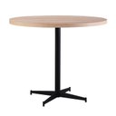 Ver imagem 2 de Mesa de Jantar Redonda Tampo Madeira Maciça 90cm com Base de Aço Casual Marrom/Preto/Pinus