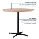 Ver imagem 5 de Mesa de Jantar Redonda Tampo Madeira Maciça 90cm com Base de Aço Casual Marrom/Preto/Pinus