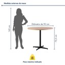 Ver imagem 3 de Mesa de Jantar Redonda Tampo Madeira Maciça 90cm com Base de Aço Casual Marrom/Preto/Pinus