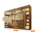 Ver imagem 3 de Guarda Roupa Samara 2 Portas Reflecta Flutuantes 100 MDF - Móveis Europa