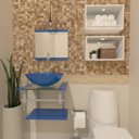 Ver imagem 2 de GABINETE DE VIDRO POLÔNIA 45CM AC AZUL EK